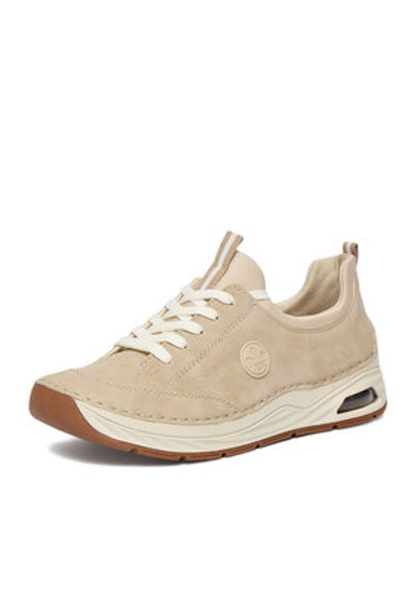 Rieker Sneakersy 44562-62 Beżowy. Kolor: beżowy. Materiał: materiał