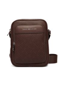 TOMMY HILFIGER - Tommy Hilfiger Saszetka Th Flag Monogram Mini Reporter AM0AM14138 Brązowy. Kolor: brązowy. Materiał: skóra #1