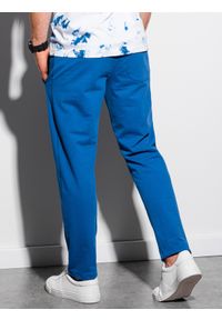 Ombre Clothing - Spodnie męskie dresowe P950 - niebieskie - XXL. Kolor: niebieski. Materiał: dresówka. Styl: klasyczny