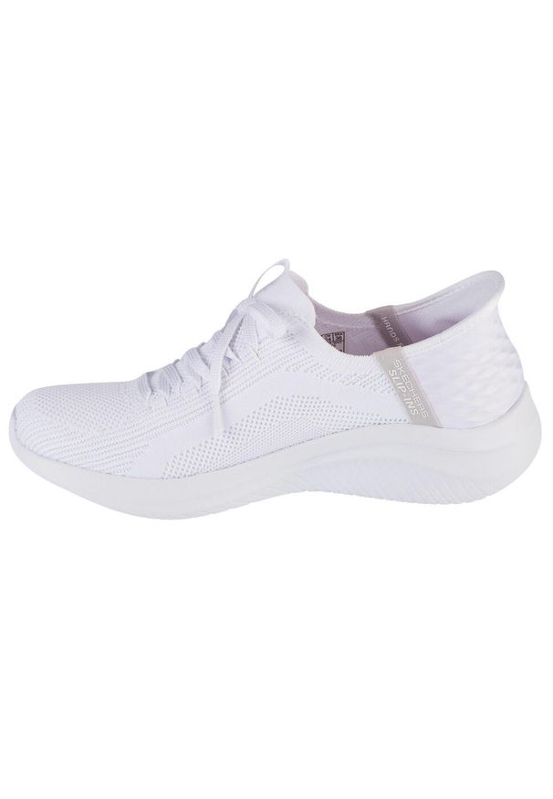 skechers - Buty do chodzenia damskie Skechers Slip-ins: Ultra Flex 3.0 Brilliant. Kolor: biały, wielokolorowy, szary. Materiał: tkanina. Szerokość cholewki: normalna. Sport: turystyka piesza