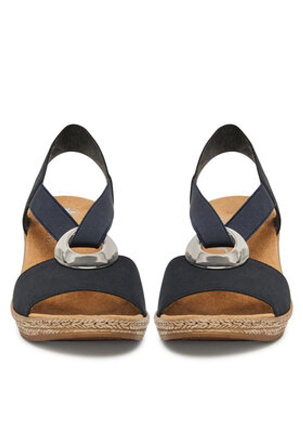 Rieker Sandały CEO-624H6-14 Granatowy. Kolor: niebieski. Materiał: skóra