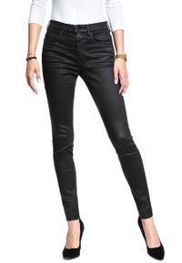 Wrangler - WRANGLER HIGH RISE SKINNY COATED BLACK W27HWT067. Stan: podwyższony