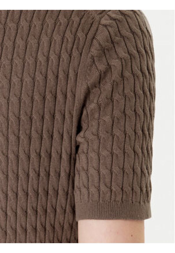 TOMMY HILFIGER - Tommy Hilfiger Kardigan WW0WW45707 Brązowy Slim Fit. Kolor: brązowy. Materiał: bawełna