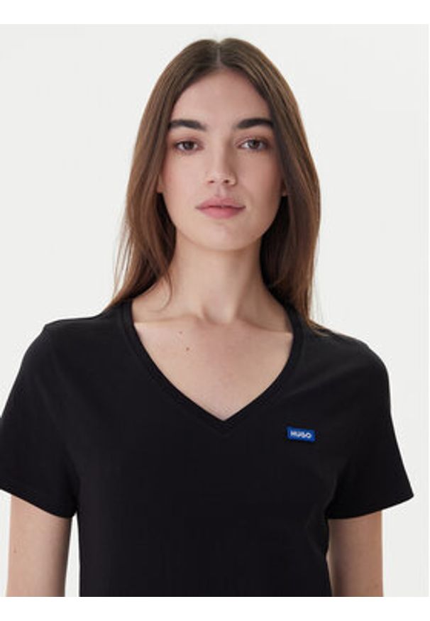 Hugo - HUGO T-Shirt Classic 50513667 Czarny Slim Fit. Kolor: czarny. Materiał: bawełna