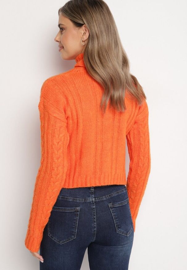 Born2be - Pomarańczowy Klasyczny Golf Fortella. Okazja: na co dzień, na spotkanie biznesowe. Typ kołnierza: golf. Kolor: pomarańczowy. Długość rękawa: długi rękaw. Długość: długie. Styl: klasyczny