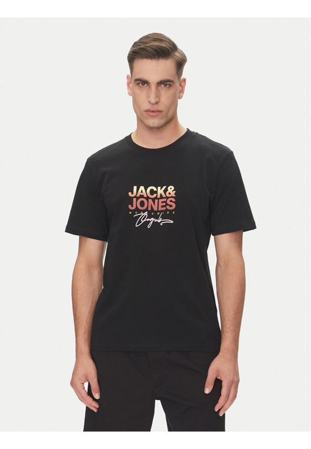 Jack & Jones T-Shirt Canggu 12281809 Czarny Regular Fit. Kolor: czarny. Materiał: bawełna
