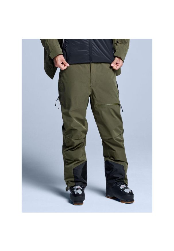 POEDERBAAS - Spodnie narciarskie - Męskie - Hardshell - Freeride 3L - Oliwkowo-zielone. Kolor: zielony. Materiał: poliester. Sezon: zima. Sport: narciarstwo