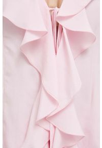 Blugirl Blumarine bluzka z domieszką jedwabiu kolor różowy gładka. Kolor: różowy. Materiał: jedwab. Wzór: gładki #2