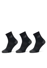 New Balance Zestaw 3 par wysokich skarpet unisex Active Cushion Quarter Socks LAS35204BK Czarny. Kolor: czarny. Materiał: poliester, materiał