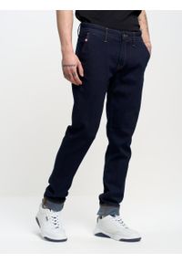 Big-Star - Spodnie chinosy jeans męskie granatowe Logan 784. Kolor: niebieski