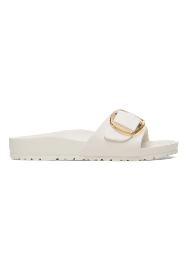 Birkenstock - BIRKENSTOCK Madrid Big Buckle EVA Eggshell Klapki damskie. Okazja: na co dzień, na plażę. Kolor: kremowy. Materiał: materiał. Sezon: lato. Styl: casual, elegancki, wakacyjny, klasyczny