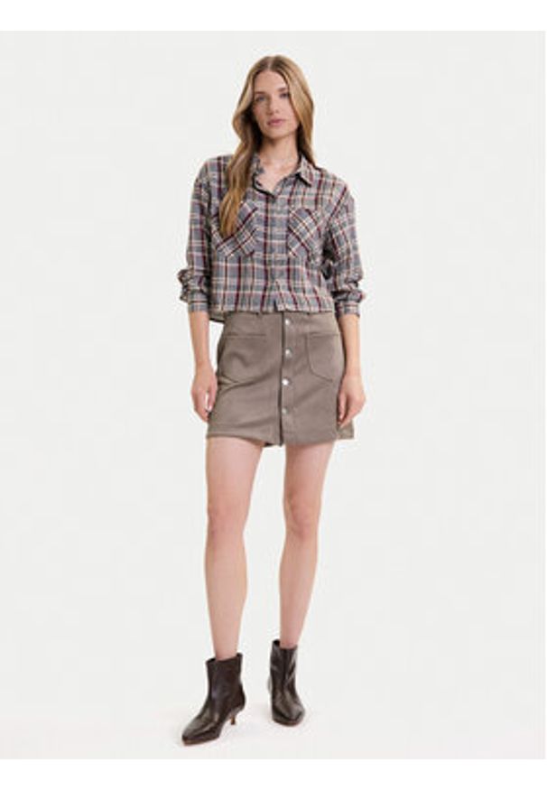 only - ONLY Spódnica z imitacji skóry Amazing 15351289 Beżowy Slim Fit. Kolor: beżowy. Materiał: syntetyk