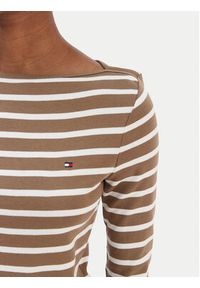 TOMMY HILFIGER - Tommy Hilfiger Bluzka New Cody WW0WW40589 Beżowy Slim Fit. Kolor: beżowy. Materiał: bawełna #5