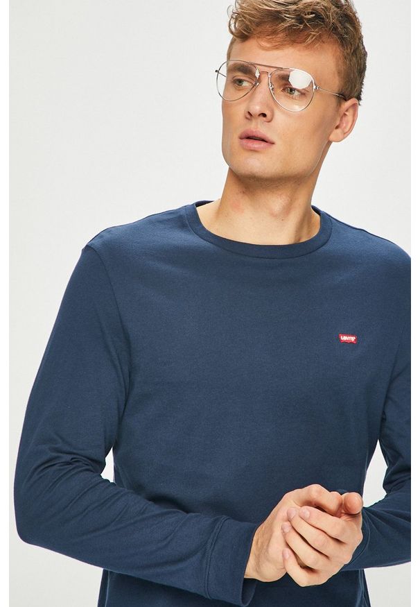Levi's® - Levi's - Longsleeve. Okazja: na co dzień, na spotkanie biznesowe. Kolor: niebieski. Materiał: dzianina. Długość rękawa: długi rękaw. Styl: biznesowy, casual