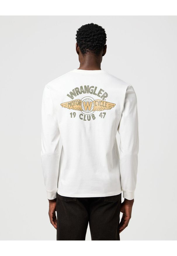 Wrangler - MESKA KOSZULKA WRANGLER LS AMERICANA TEE WORN WHITE 112371574