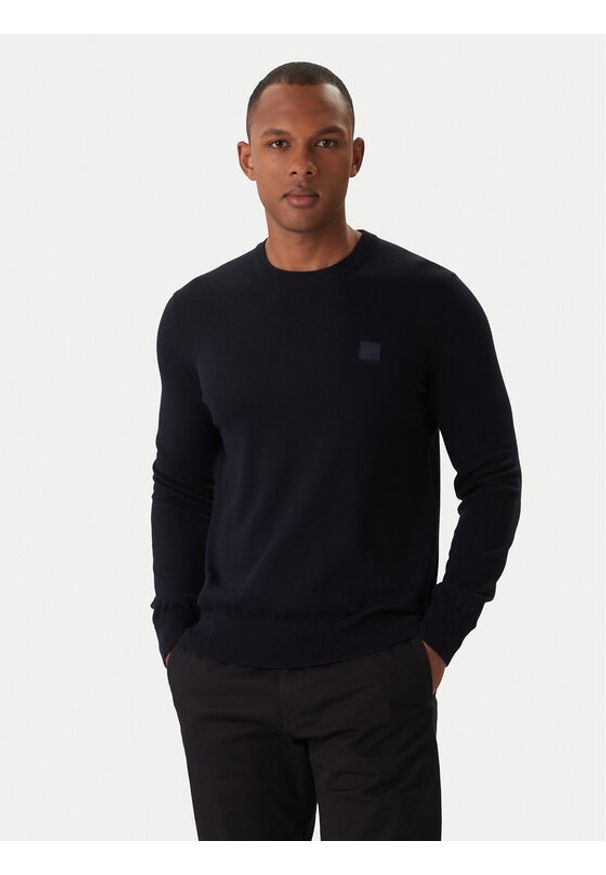 BOSS Sweter Kanovano_S 50527583 Granatowy Regular Fit. Kolor: niebieski. Materiał: bawełna