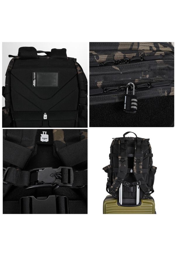ELITEX TRAINING - Plecak outdoorowy V2 45L. Kolor: zielony, wielokolorowy, brązowy. Materiał: materiał