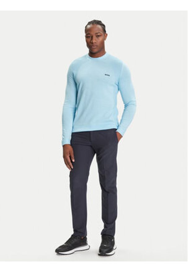 BOSS Sweter K_Momentum 50541944 Błękitny Regular Fit. Kolor: niebieski. Materiał: bawełna, syntetyk