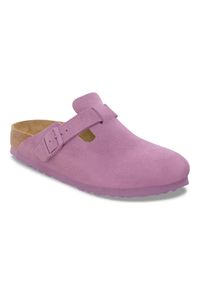 Birkenstock - BIRKENSTOCK Boston LEVE Mauve Klapki damskie. Okazja: na co dzień. Kolor: różowy. Materiał: syntetyk, zamsz, materiał. Sezon: lato, wiosna. Styl: casual, klasyczny, elegancki #3