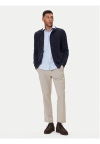 Barbour Kardigan Essential Elbow-Patch MKN0731CH51 Granatowy Regular Fit. Kolor: niebieski. Materiał: wełna