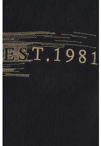 Guess bluza męska kolor czarny z aplikacją. Kolor: czarny. Wzór: aplikacja. Styl: klasyczny #4