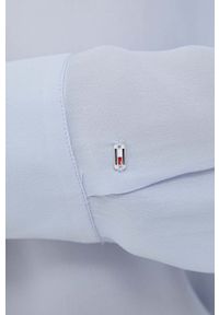TOMMY HILFIGER - Tommy Hilfiger koszula damska kolor niebieski relaxed z kołnierzykiem klasycznym. Typ kołnierza: kołnierzyk klasyczny. Kolor: niebieski. Materiał: tkanina. Styl: klasyczny #5
