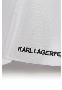 Karl Lagerfeld czapka bawełniana dziecięca kolor biały z nadrukiem. Kolor: biały. Materiał: bawełna. Wzór: nadruk #2
