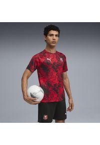 Puma - Męska koszulka przedmeczowa Stade Rennais FC PUMA Red Black. Kolor: czerwony, wielokolorowy, czarny. Sport: piłka nożna