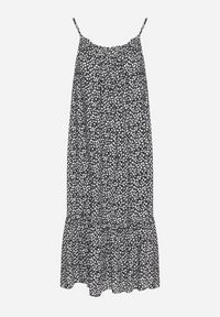 Born2be - Czarna Rozkloszowana Sukienka z Bawełny w Kwiatowy Wzór Nilaretia. Okazja: na co dzień. Kolor: czarny. Materiał: bawełna. Długość rękawa: na ramiączkach. Wzór: kwiaty. Sezon: lato. Typ sukienki: rozkloszowane. Styl: casual #7