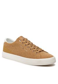 TOMMY HILFIGER - Tommy Hilfiger Tenisówki Th Hi Vulc Low Summer Cvs FM0FM05056 Khaki. Kolor: brązowy. Materiał: materiał