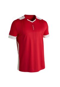 KIPSTA - Koszulka piłkarska dla dorosłych Kipsta F500. Kolor: biały, wielokolorowy, czerwony. Materiał: materiał, poliester. Sport: piłka nożna #1