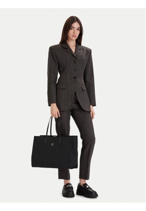 TOMMY HILFIGER - Tommy Hilfiger Torebka Th City Tote Mono Nylon AW0AW18163 Czarny. Kolor: czarny. Materiał: skórzane