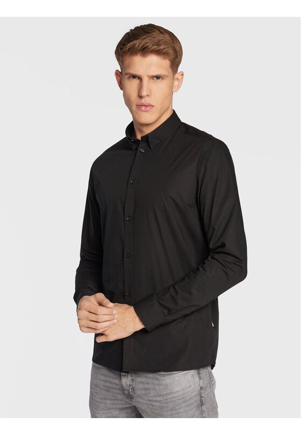 !SOLID - Solid Koszula 21103247 Czarny Slim Fit. Kolor: czarny. Materiał: bawełna