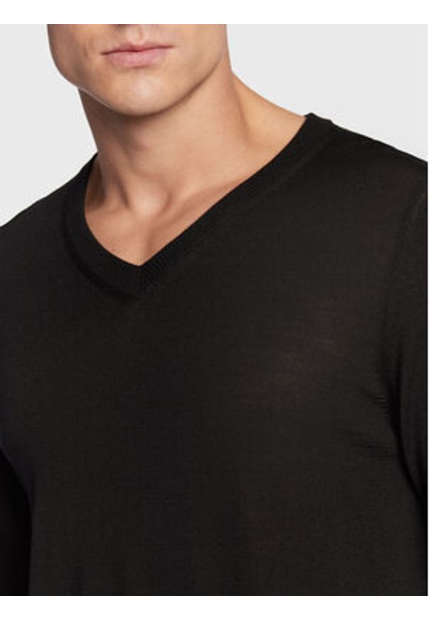 BOSS - Boss Sweter Melba-P 50468261 Czarny Slim Fit. Kolor: czarny. Materiał: wełna