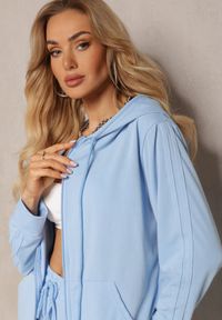 Renee - Jasnoniebieski Komplet Dresowy z Bluzą z Kapturem i Spodniami z Gumką w Pasie Typu Jogger Tellgana. Kolor: niebieski. Materiał: dresówka #5