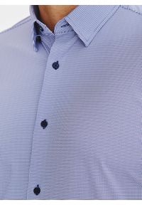 Pako Lorente - PAKO LORENTE – Granatowa dzianinowa koszula w pepitkę. Kolor: niebieski. Materiał: dzianina. Długość rękawa: długi rękaw. Długość: długie #9