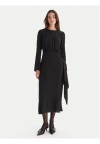 Hugo - HUGO Sukienka codzienna Kadele-1 50547704 Czarny Regular Fit. Okazja: na co dzień. Kolor: czarny. Materiał: wiskoza. Typ sukienki: proste. Styl: casual #1