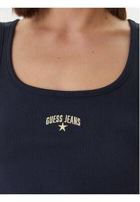 Guess Jeans Top W6GPZ2 KA0H1 Granatowy Slim Fit. Kolor: niebieski. Materiał: bawełna #9