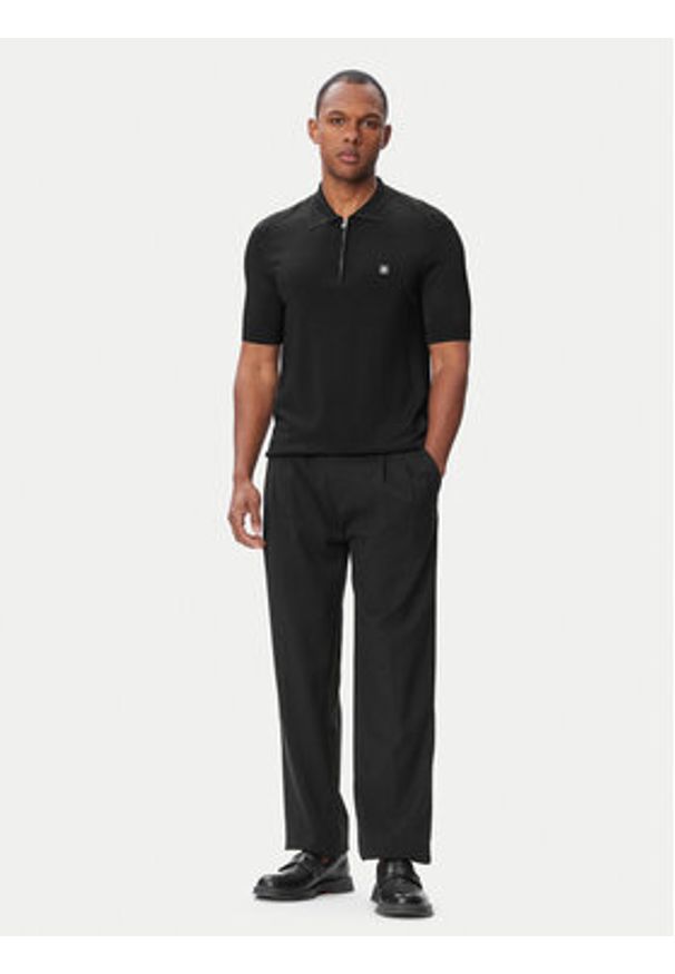 Hugo - HUGO Polo Sayfong-5 50564234 Czarny Regular Fit. Typ kołnierza: polo. Kolor: czarny. Materiał: wiskoza