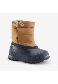 LUGIK - Buty zimowe śniegowce dla dzieci Wedze 500. Zapięcie: rzepy. Kolor: pomarańczowy, brązowy, niebieski, wielokolorowy. Szerokość cholewki: normalna. Wzór: paski. Sezon: zima. Sport: turystyka piesza