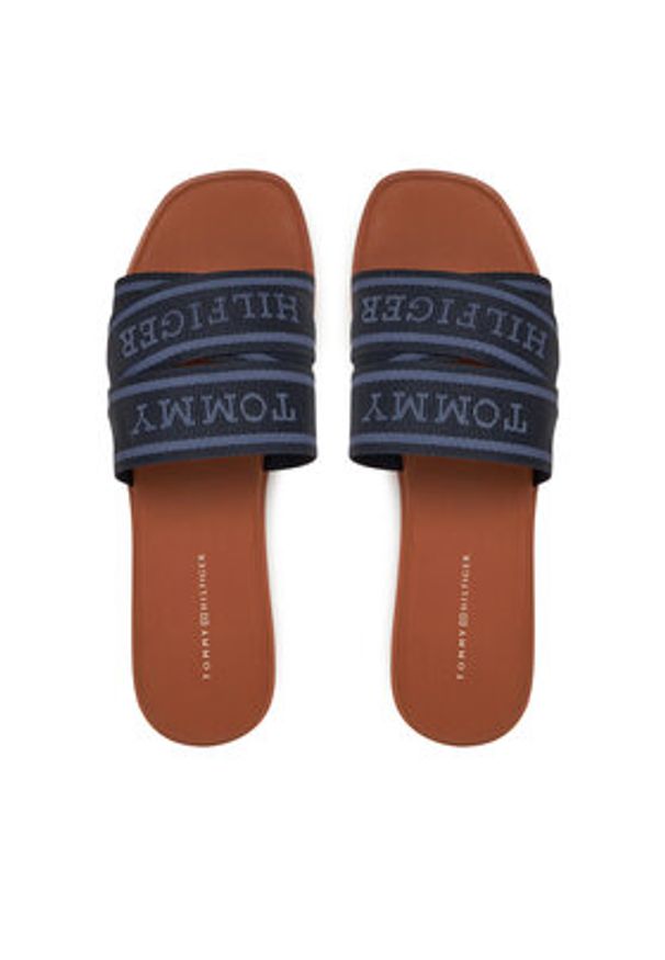TOMMY HILFIGER - Tommy Hilfiger Klapki Webbing Mule FW0FW08421 Granatowy. Kolor: niebieski. Materiał: materiał