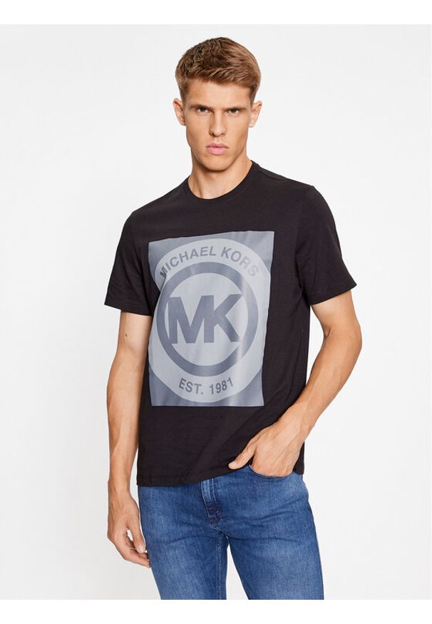 Michael Kors T-Shirt 6F36G10091 Czarny Regular Fit. Kolor: czarny. Materiał: bawełna