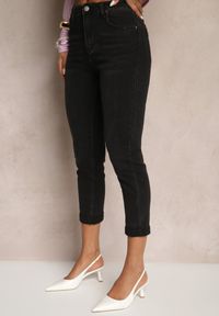 Renee - Czarne Jeansy Slim Regular Waist Ravionne. Kolor: czarny. Styl: klasyczny #3