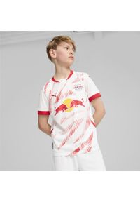 Puma - Młodzieżowa koszulka domowa RB Leipzig 24/25 PUMA White For All Time Red. Kolor: czerwony, biały, wielokolorowy. Sport: piłka nożna