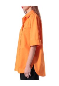 AGGI - Pomarańczowa koszula oversize Demi. Okazja: na co dzień. Typ kołnierza: kołnierzyk klasyczny. Kolor: pomarańczowy. Materiał: bawełna. Styl: klasyczny, casual, elegancki #5