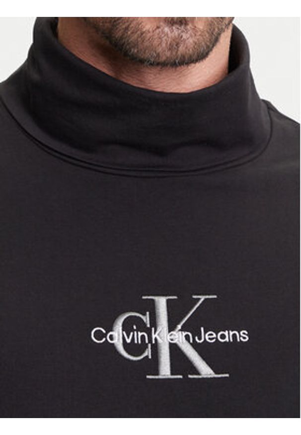 Calvin Klein Jeans Golf J30J321701 Czarny Slim Fit. Typ kołnierza: golf. Kolor: czarny. Materiał: bawełna