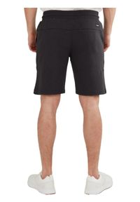 FUNDANGO - Spodenki fitness męskie Fundango Delon Sweatshort. Kolor: czarny. Materiał: poliester, bawełna. Wzór: haft. Sport: fitness