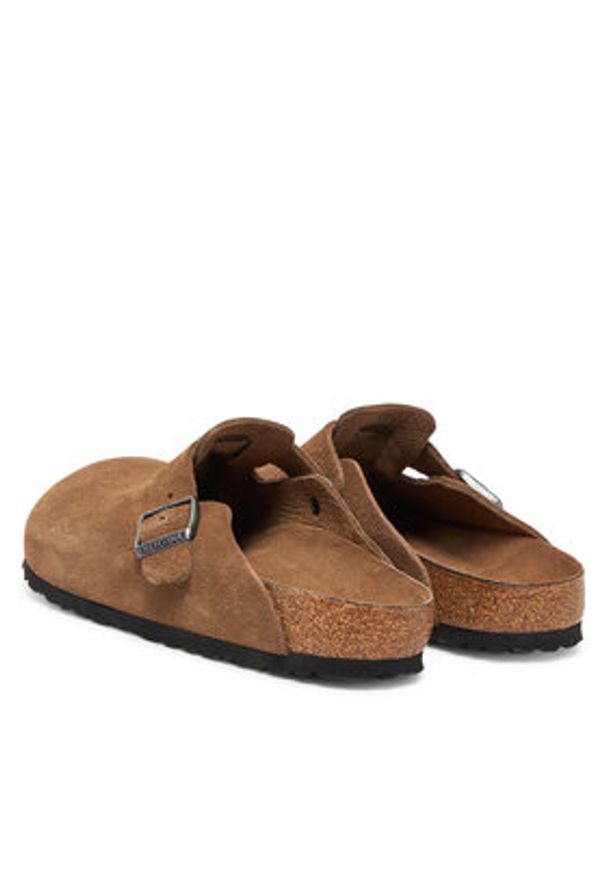 Birkenstock Klapki Boston Sfb 1030814 Brązowy. Kolor: brązowy. Materiał: zamsz, skóra
