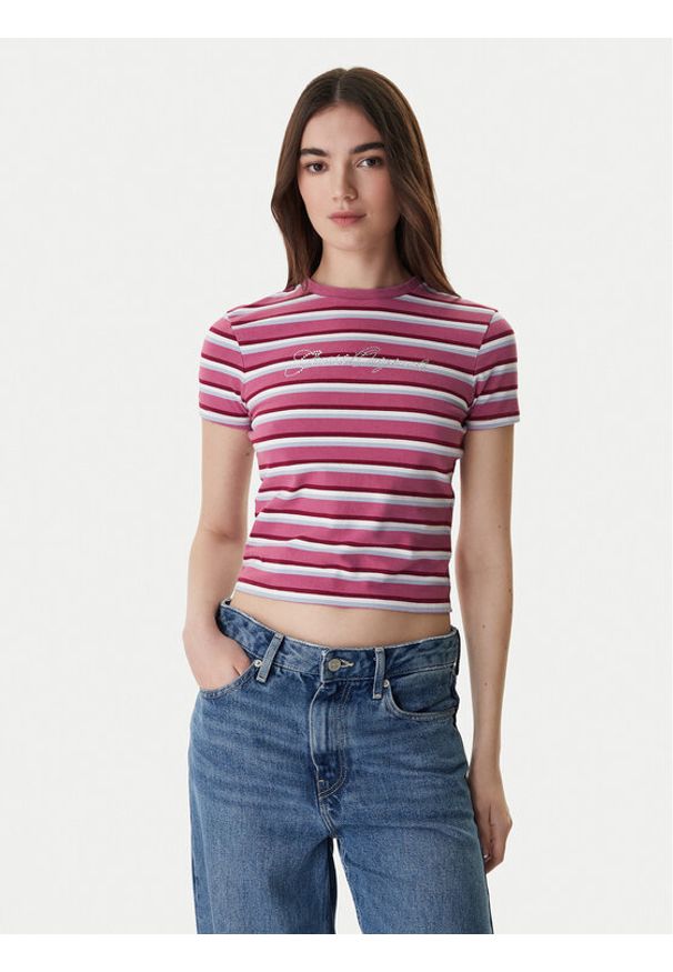 Guess T-Shirt W6RI41 J1314 Różowy Regular Fit. Kolor: różowy. Materiał: bawełna