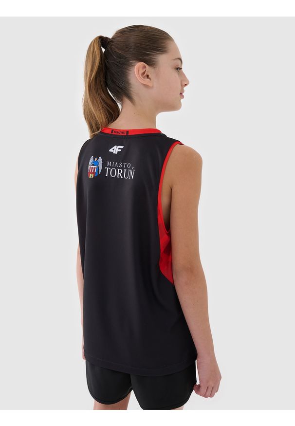4f - 4F Koszulka meczowa replika wyjazdowa z sezonu 2024/25 dziecięca 4F x MMKS Katarzynki Toruń - multikolor 98/104. Typ kołnierza: dekolt w serek. Kolor: wielokolorowy. Materiał: włókno, materiał, dzianina, syntetyk. Wzór: ze splotem, aplikacja, gładki. Sezon: lato. Sport: koszykówka, fitness
